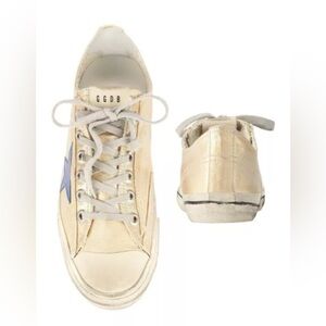 Golden Goose V-Star 2 Laminated Metallic Sneakers size 39/ US 9